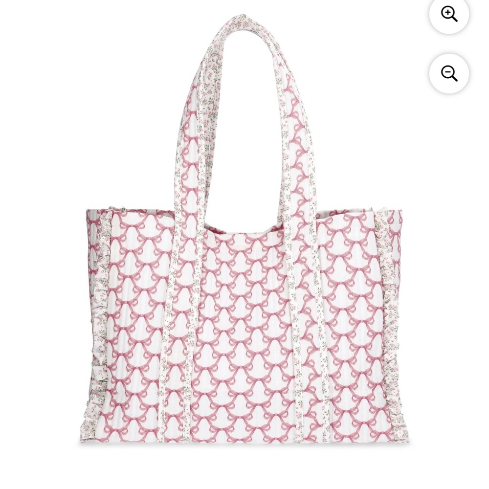 NWT No Boundaries VIRAL HTF Floral bows Patchwork Tote Bag WITH Cosmetic case